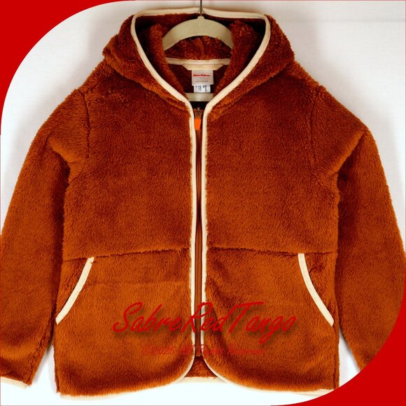 NWT Hanna Andersson Marshmallow Fleece Zip-Up Hoodie Carpenter Brown 130 8 - Picture 1 of 4